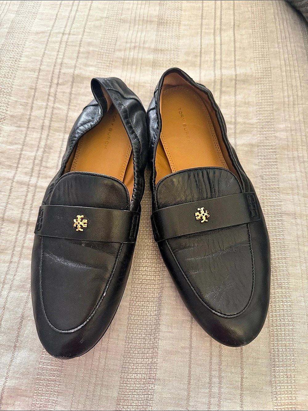 Tory Burch Everly Driver Loafer Leather Flats Black
